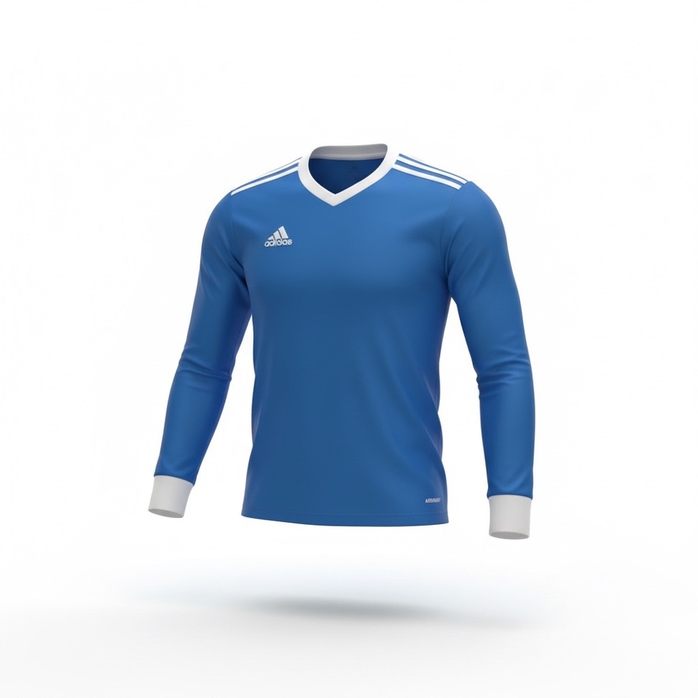 adidas Royal Blue Long Sleeve Training Jersey with White Accents